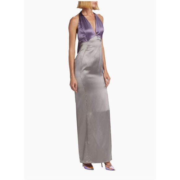 Frederick Anderson Silk Halter Gown size 8 - Picture 4 of 13